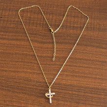Load image into Gallery viewer, Crown &amp; Cross Pendant Choker Necklace