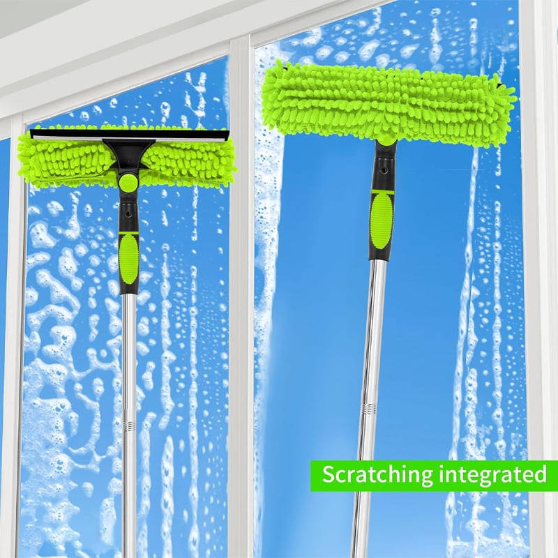 425 cm 2 in 1 Retractable Window Cleaning Brush & Scraper Set