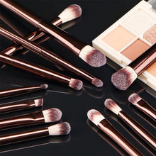 Load image into Gallery viewer, 20-piece coffee-coloured makeup brush set