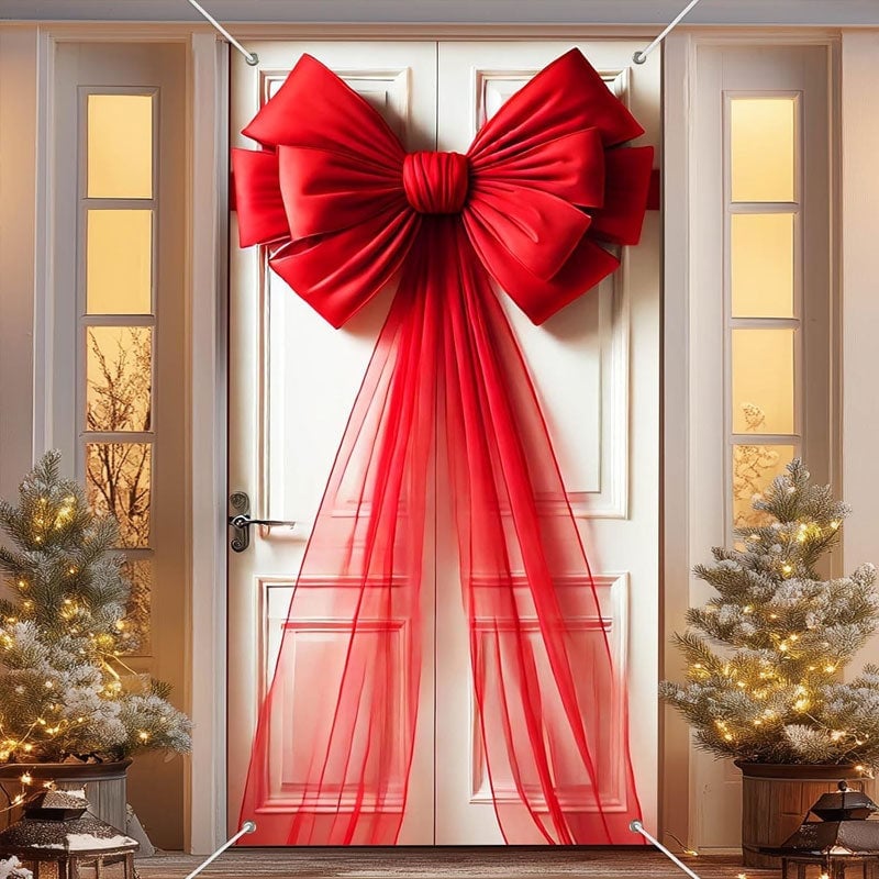 Christmas Door Bow Ribbon Decoration