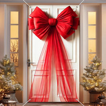 Load image into Gallery viewer, Christmas Door Bow Ribbon Decoration