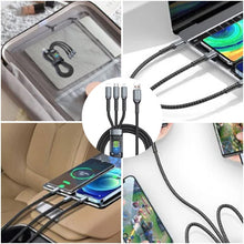 Load image into Gallery viewer, Three-in-One Braided Data Cable