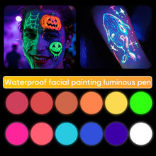 Load image into Gallery viewer, UV Neon Face Paint Markers 12 Colors