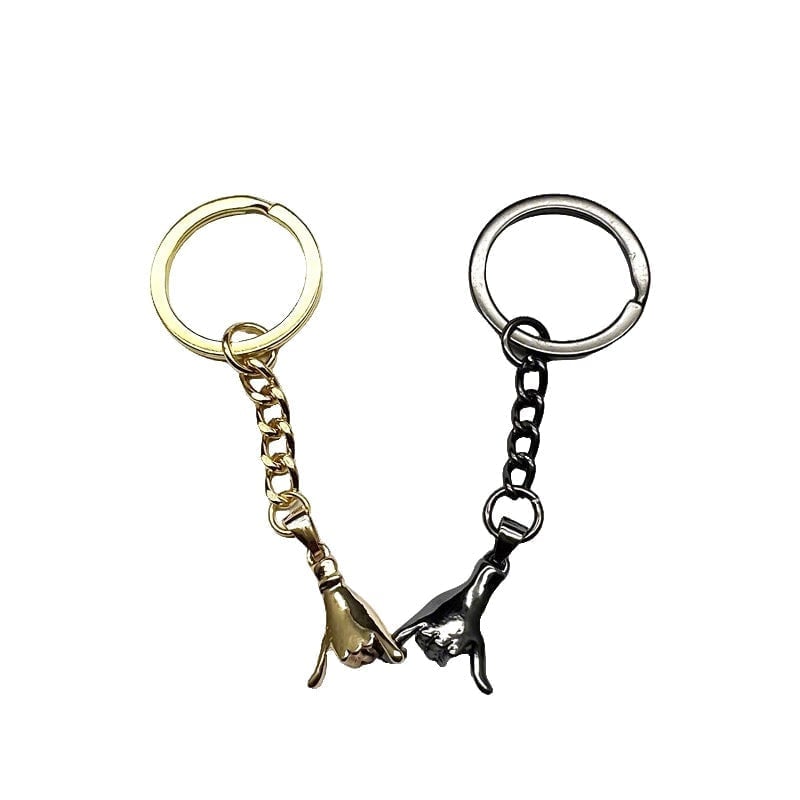 Couple Hand-Holding Creative Keychain Set