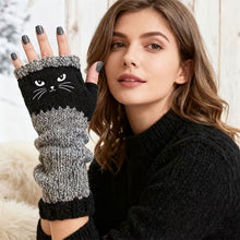 Load image into Gallery viewer, Cat fingerless gloves