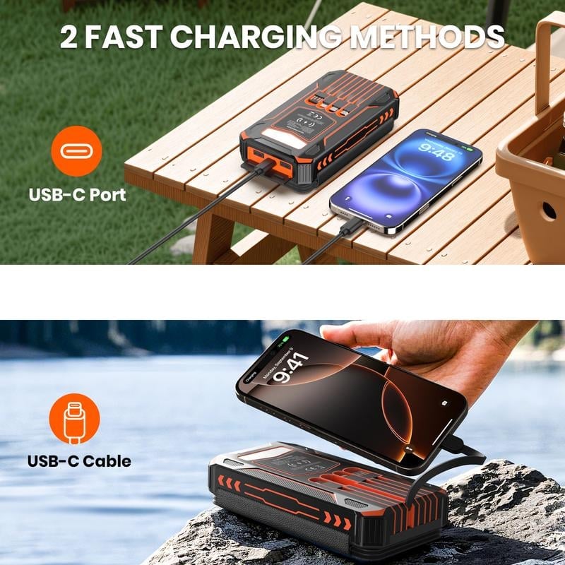 Sakerplus Wireless Portable 30000 Solar Charger Power Bank