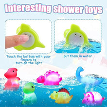 Load image into Gallery viewer, Glowing Dinosaur Shaped Bath Toy (6pcs/set with gift box Packaging)