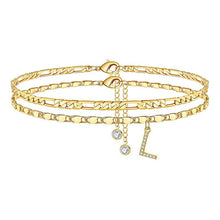 Load image into Gallery viewer, A-Z Letter Layered Ankle Bracelets for Women