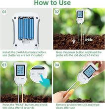 Load image into Gallery viewer, 3 in 1 Digital Plant Soil Moisture Meter