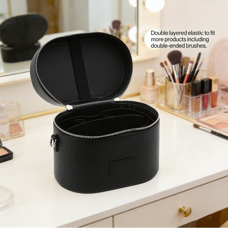 Travel Make up Case with Compartments and Handle