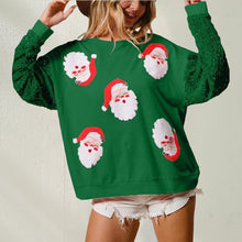 Load image into Gallery viewer, Women's Sequin Santa Sweatshirt