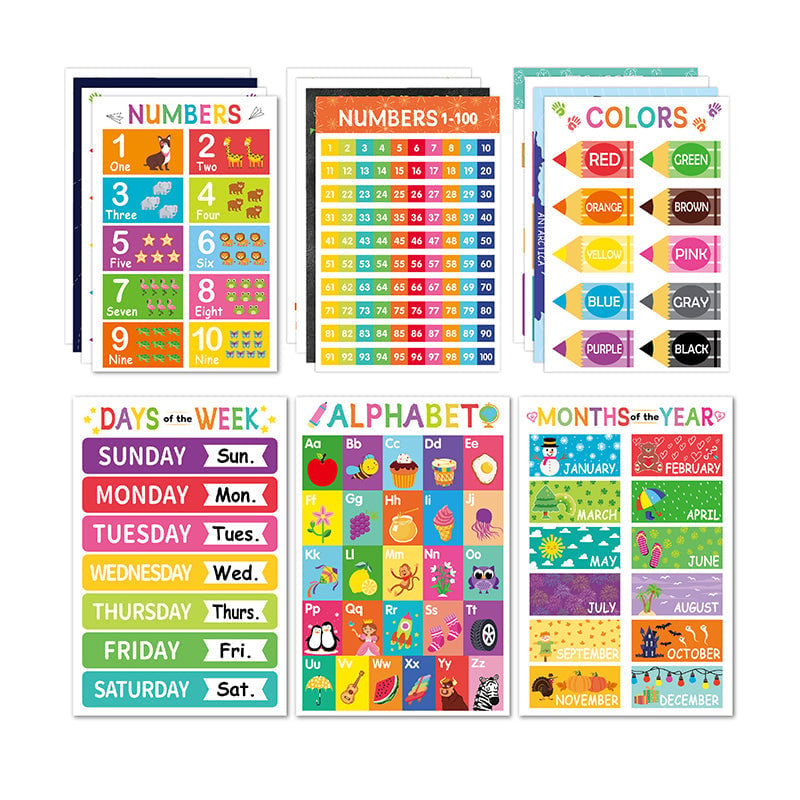Colorful Educational Posters（18PCS/SET ）