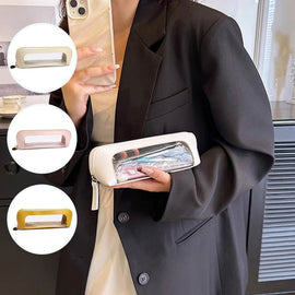 Portable Transparent Window Storage Bag (Yellow + Pink + Off White)