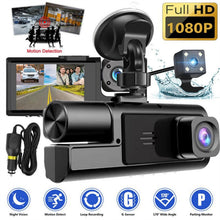 Load image into Gallery viewer, Sakerplus 3 Channel Dash Cam Front and Rear Inside