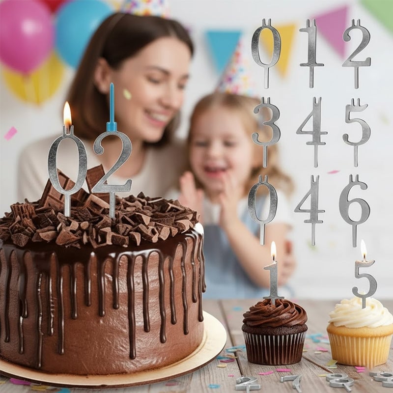Reusable Number Birthday Candle Holder Set