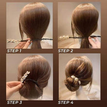 Load image into Gallery viewer, Flower Pearl Hairpin Bun Maker Twist Headband Lazy Hair Accessory