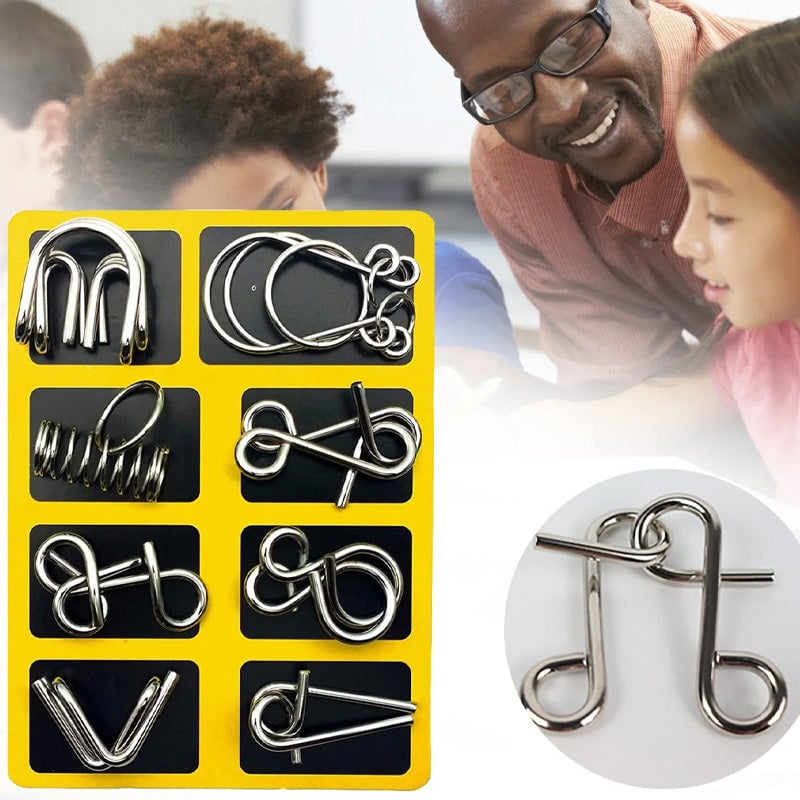 24-Piece Metal Wire Puzzle Set