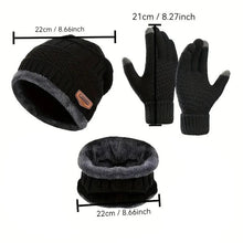 Load image into Gallery viewer, Men's and Women's Unisex Hat Neck Scarf Gloves 3 Piece Set