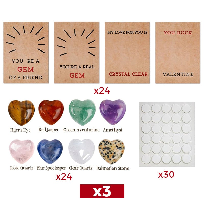 Valentines Cards with Heart-Shape Crystals