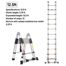 Load image into Gallery viewer, Sakerplus Portable Collapsible Extension Ladder
