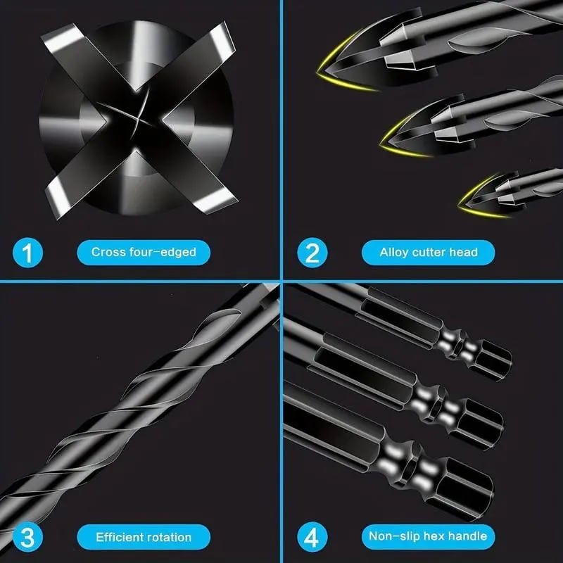 Hexagonal Shank Triangle Drill 10 pcs Set