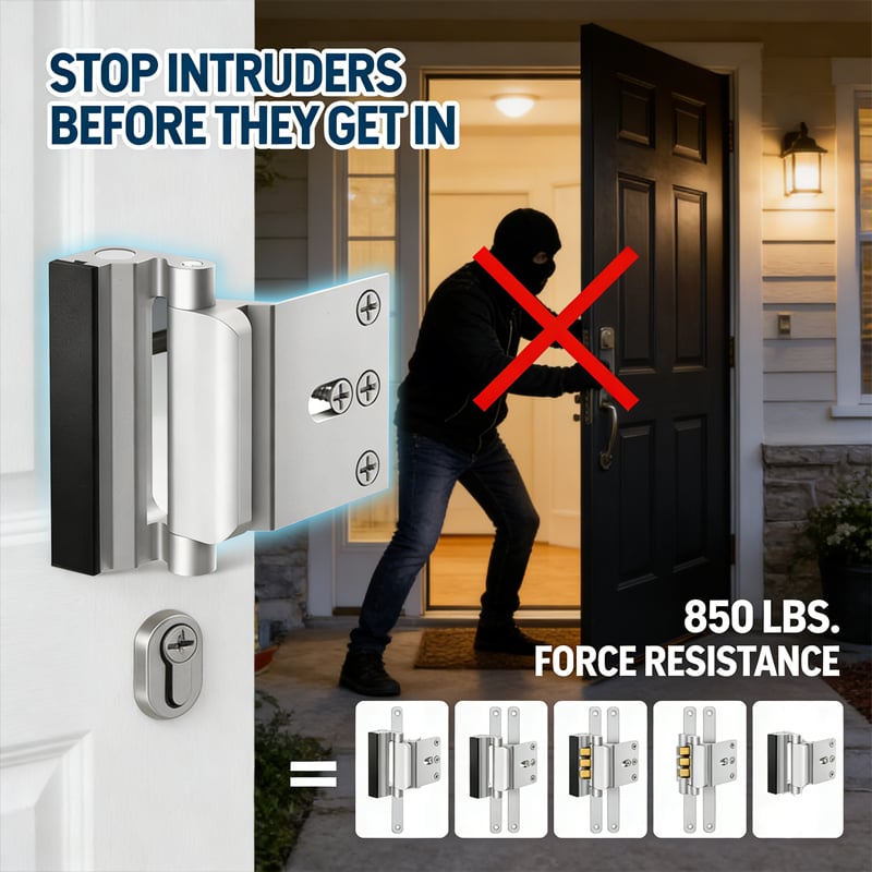 Child Safety Door Lock with 3-Inch Anti-Theft Aluminum Hinge Bolt Night Lock
