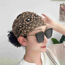 Load image into Gallery viewer, Plum Blossom Hollow Beaded Wide Headband