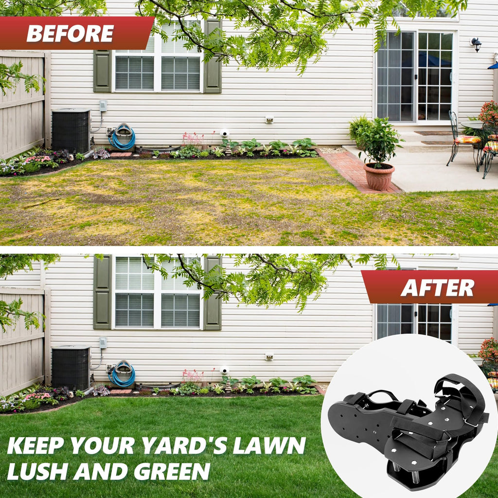 Lawn Aerator Shoes for Grass Automatic Dirt and Leaf Clean Design