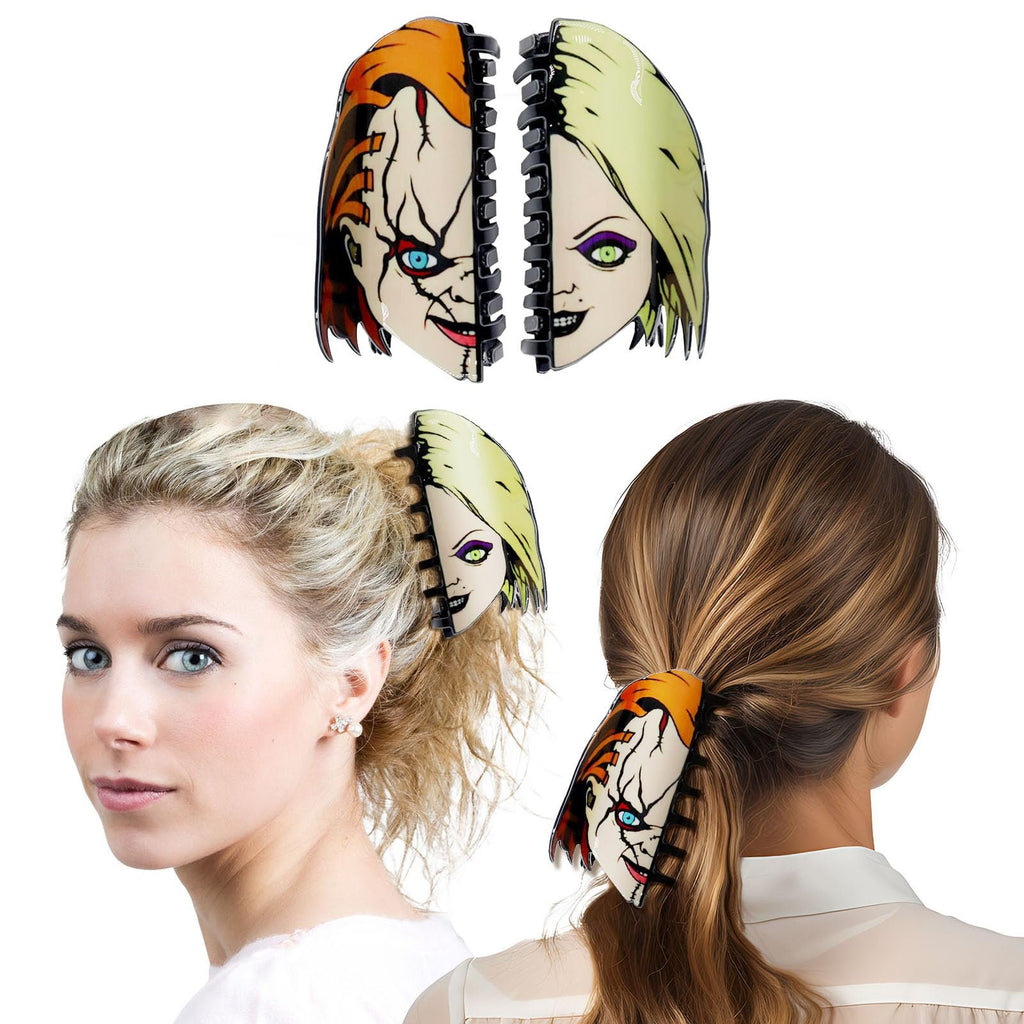 Fun Horror Character Double-Sided Plastic Claw Hair Clips