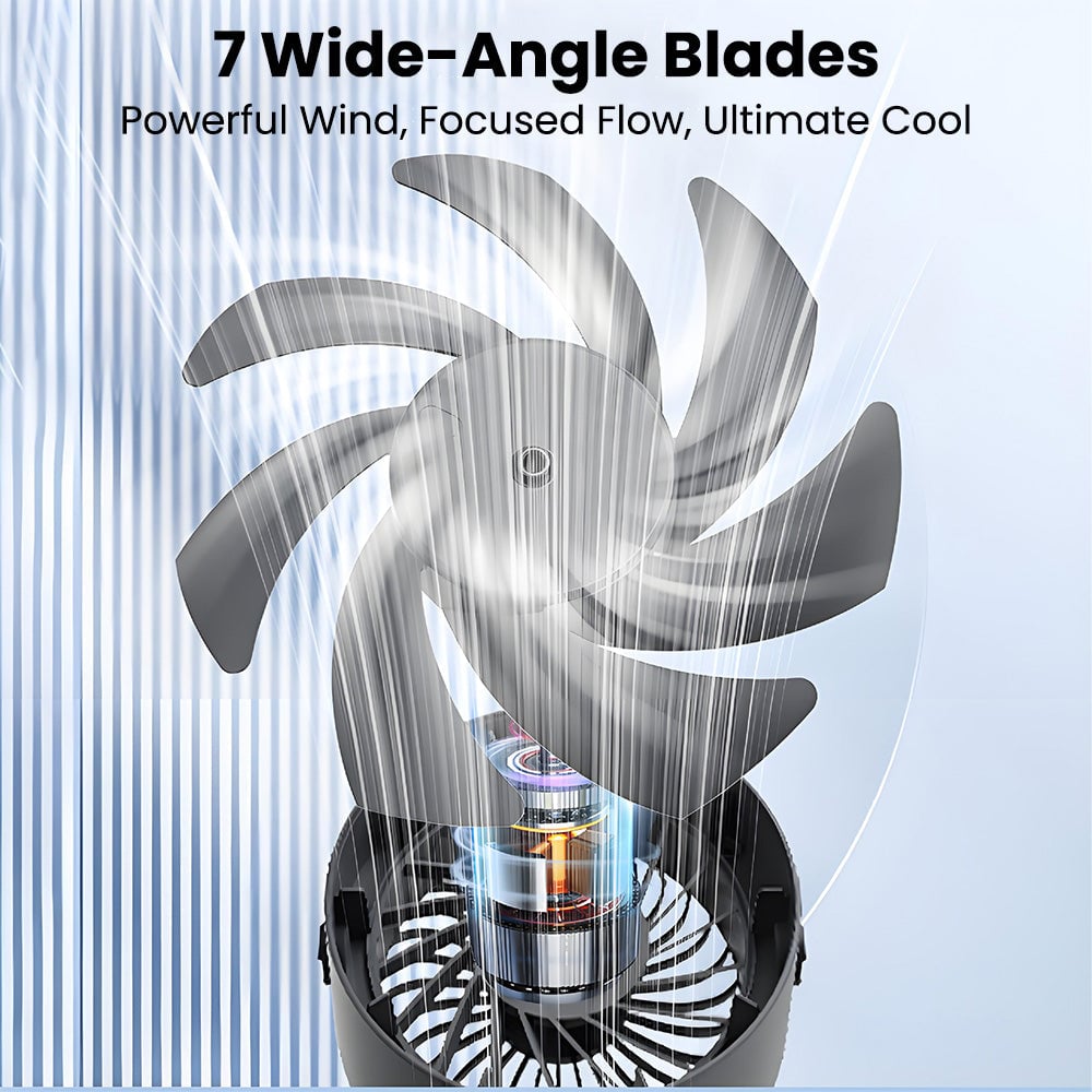 Battery Powered Quiet Desk Fan - Adjustable Head