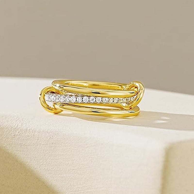 Stcakable Inerlockign Rings Interlocking Stackable Rings for Women – nuvayo