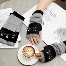 Load image into Gallery viewer, Cat fingerless gloves