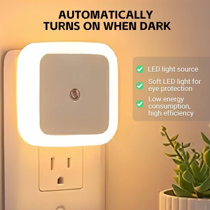 Square Light-Controlled Night Light
