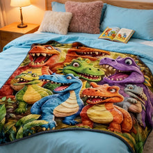 Load image into Gallery viewer, Flannel Dinosaur Nap Blanket