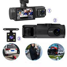 Load image into Gallery viewer, Three-lens driving recorder