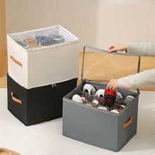 Load image into Gallery viewer, Collapsible Shoe Organizer Box with Transparent Cover