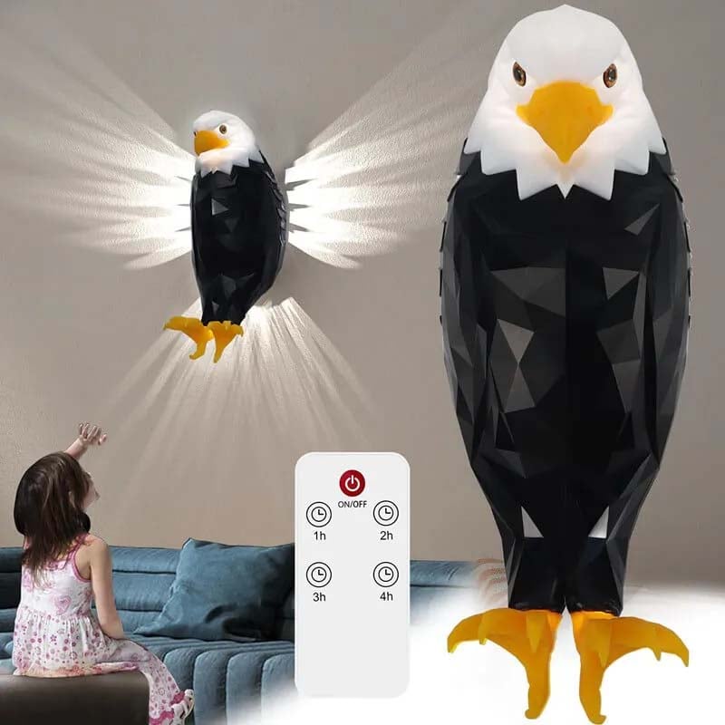Magnetic Wall-Mounted Eagle Night Light with Remote Control