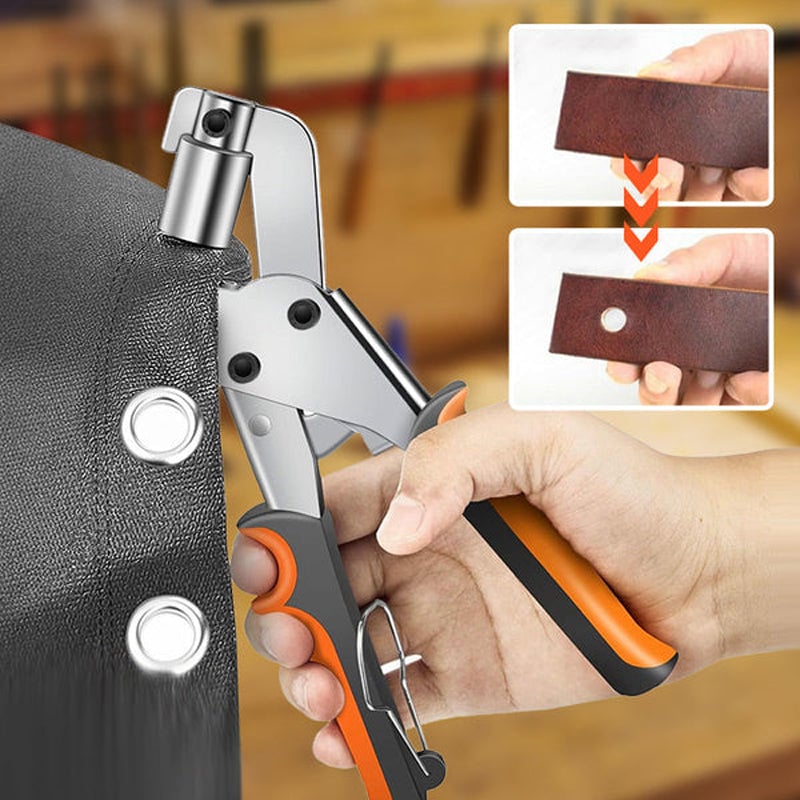 Eyelet Pliers for Tarpaulins (Pliers + 500 silver buckles)