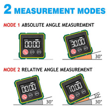 Load image into Gallery viewer, 0-360°(4 * 90°) Digital Angle Finder Level Magnetic Electronic Gauge Inclinometer Protractor Tool
