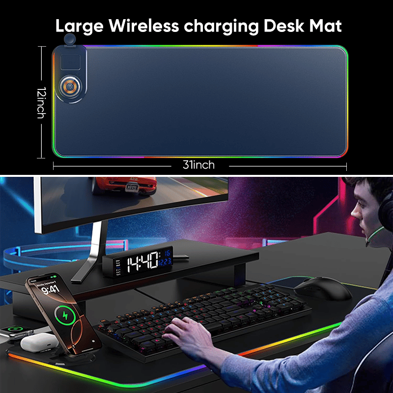 Sakerplus Wireless RGB Charging Mouse Pad