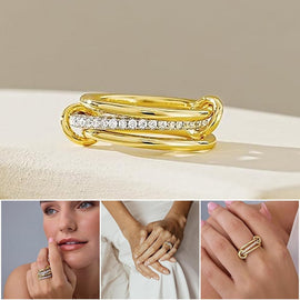 Interlocking Stackable Rings for Women