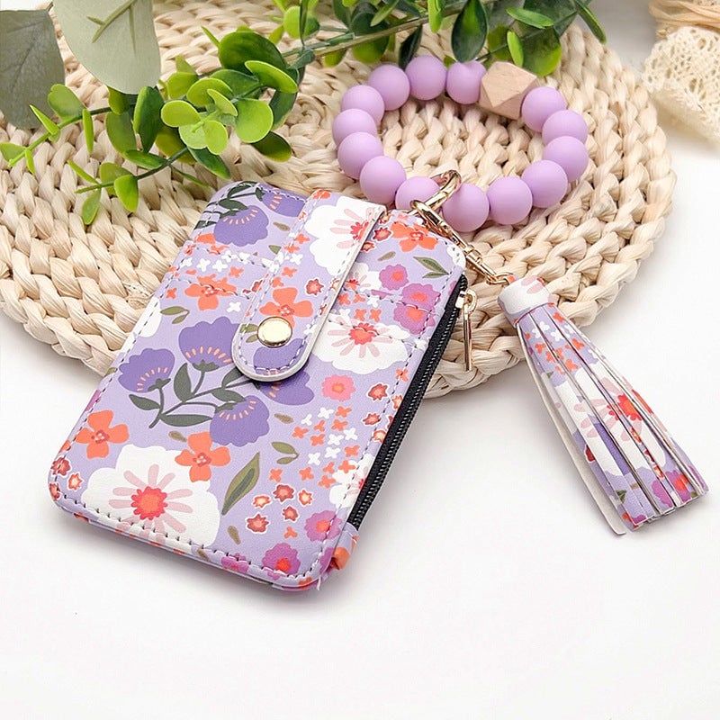 Stylish Card Holder With Silicone Bead Bracelet