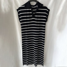 Load image into Gallery viewer, Striped Collared Short Sleeve Dress