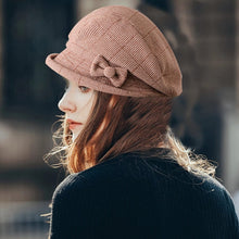 Load image into Gallery viewer, Women's Elegant Plaid Pattern Bow Decor Beret