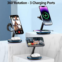 Load image into Gallery viewer, Folding Magnetic Multi-Function 3-in-1 Wireless Charger