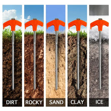 Load image into Gallery viewer, 8" Screw in Tent Stakes - Ground Anchors Screw in