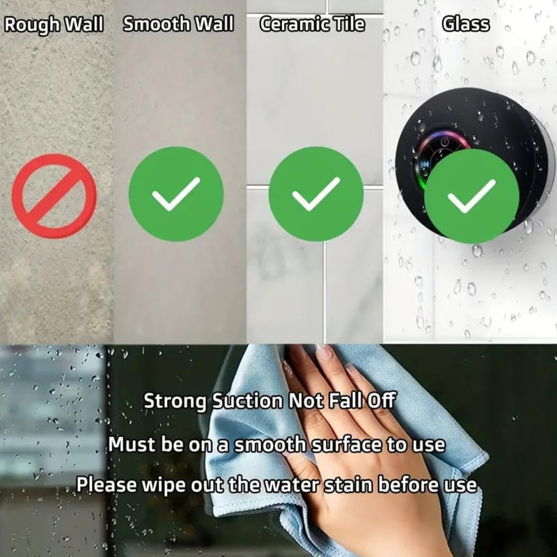 【Extra 10 % Off】Mini Bluetooth Shower Speaker With Led Light
