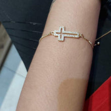 Load image into Gallery viewer, Rhinestone Cross Charm Bracelet