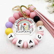 Load image into Gallery viewer, Creative Letter Pattern Silicone Bracelet Keychain