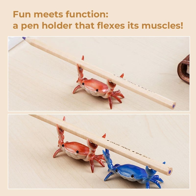 🦀 Crab Weightlifting Pen Holder